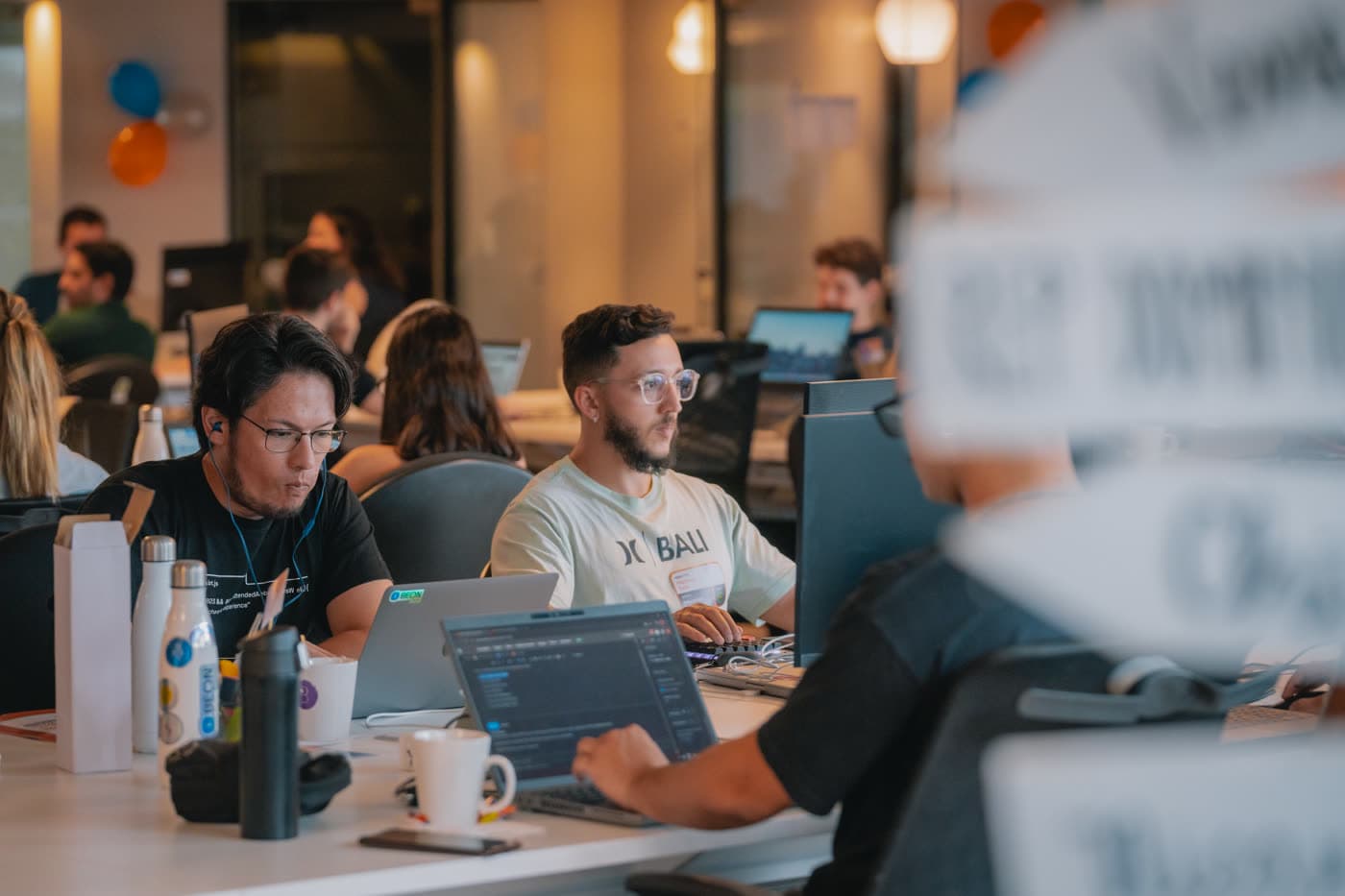 Engineers working together on career growth