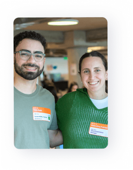 A Talent Experience Manager with an engineer