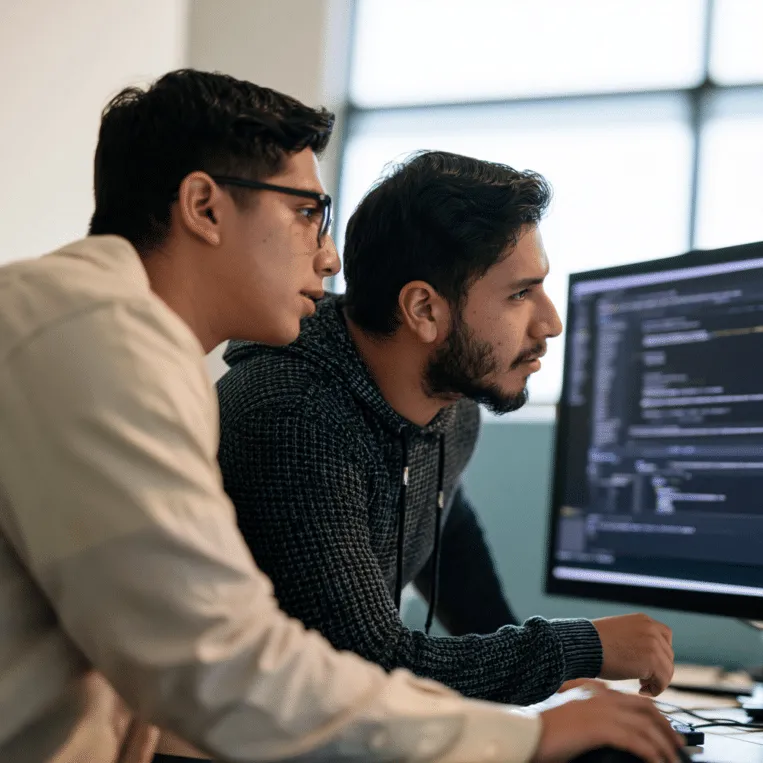 Latin american engineers working.