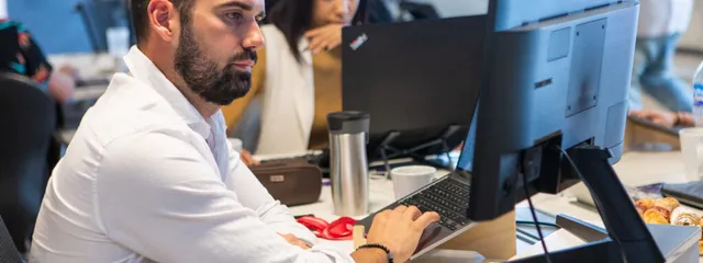 Software engineer working at the office.