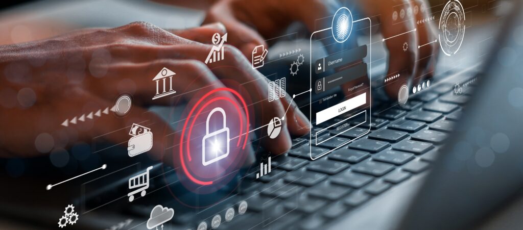 cyber security concept, Login, User, identification information security and encryption, secure Internet access, cybersecurity, secure access to user's personal information,