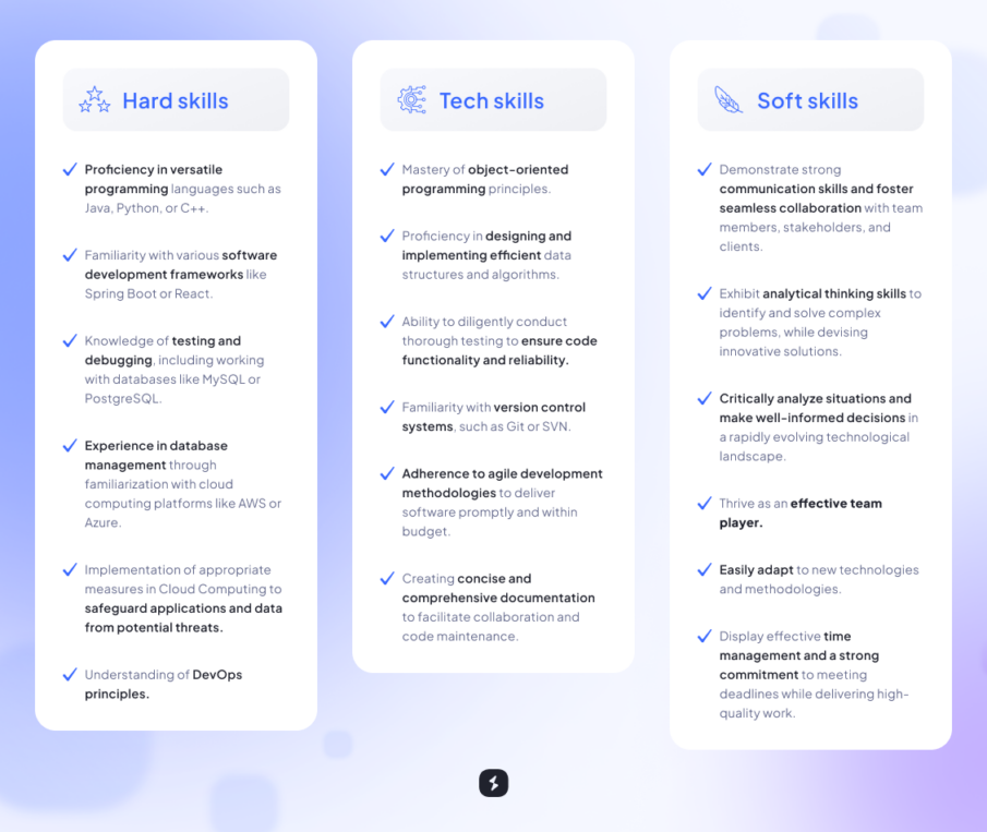 Harrd, tech and soft skills of software developers