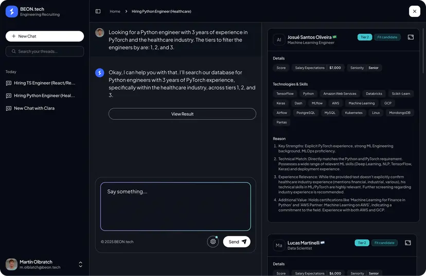 Clara, AI Agent Recruiter Platform