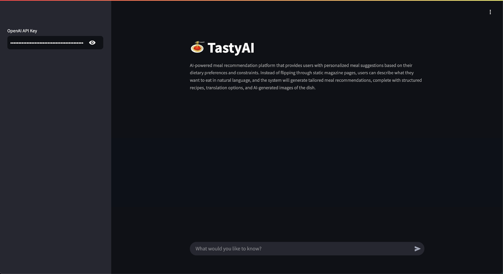An example of an intuitive chat interface