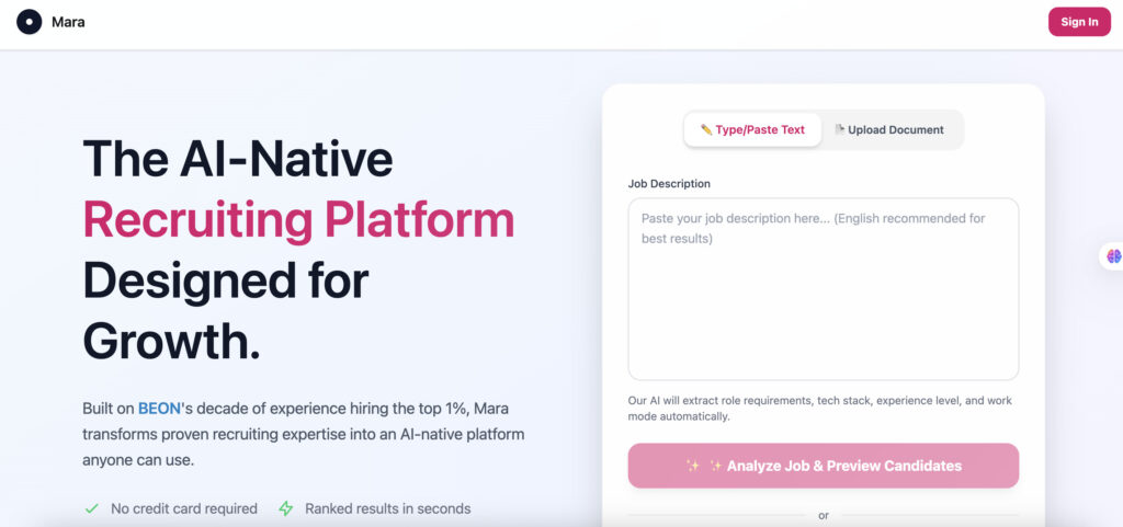 AI recruiting solution MARA