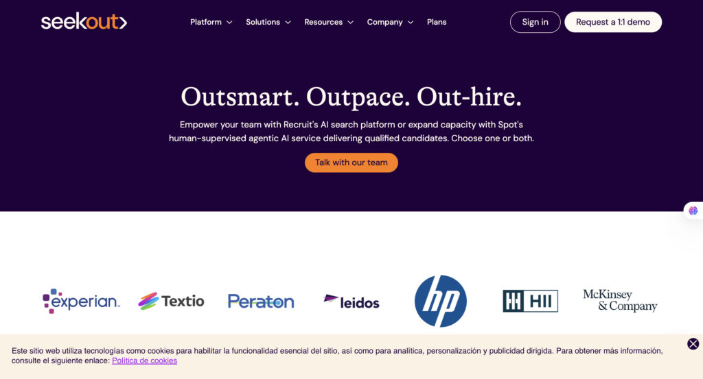 AI recruiting solution Seek Out