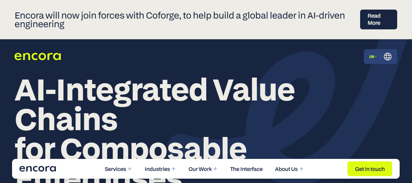 Hero section of Enfocura website 