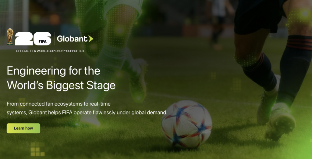 Hero section of Globant, a software development company.