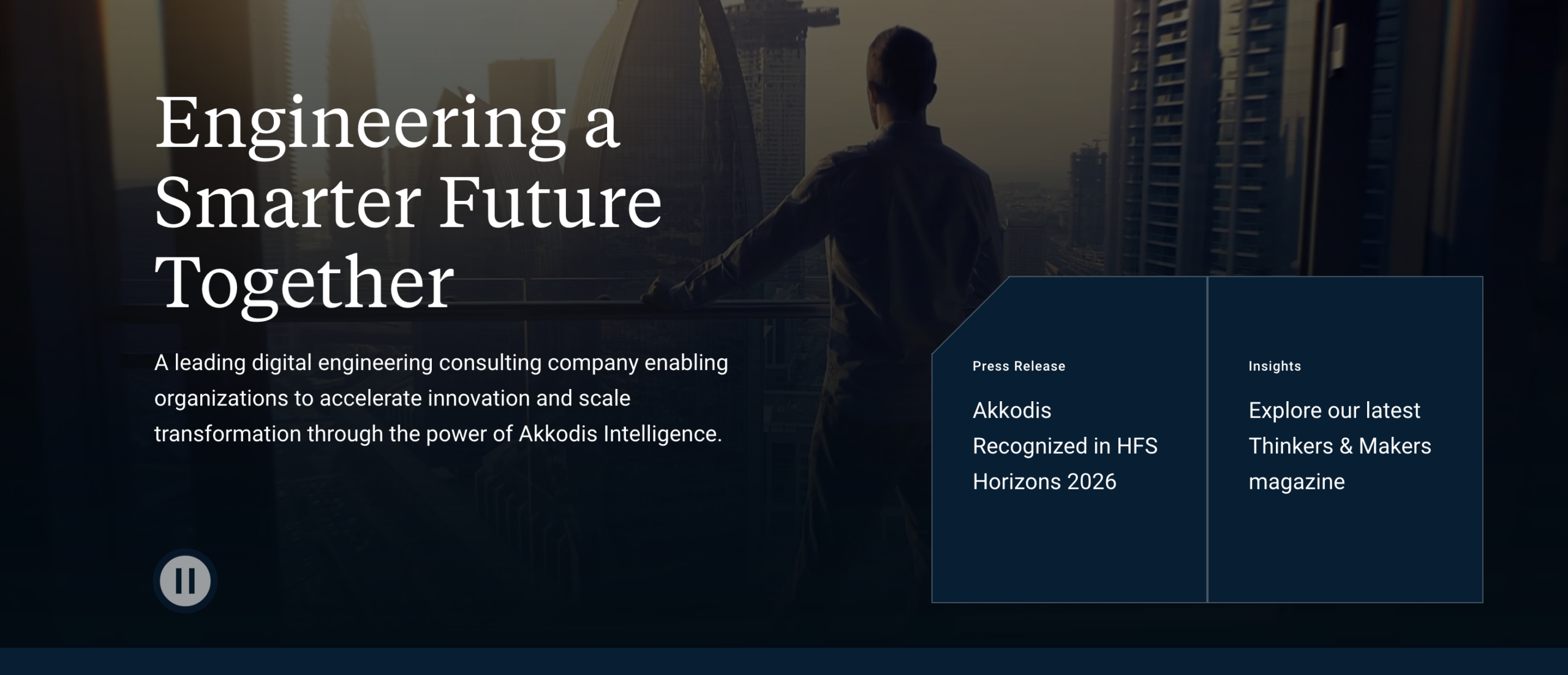 Hero section of Akkodis website.