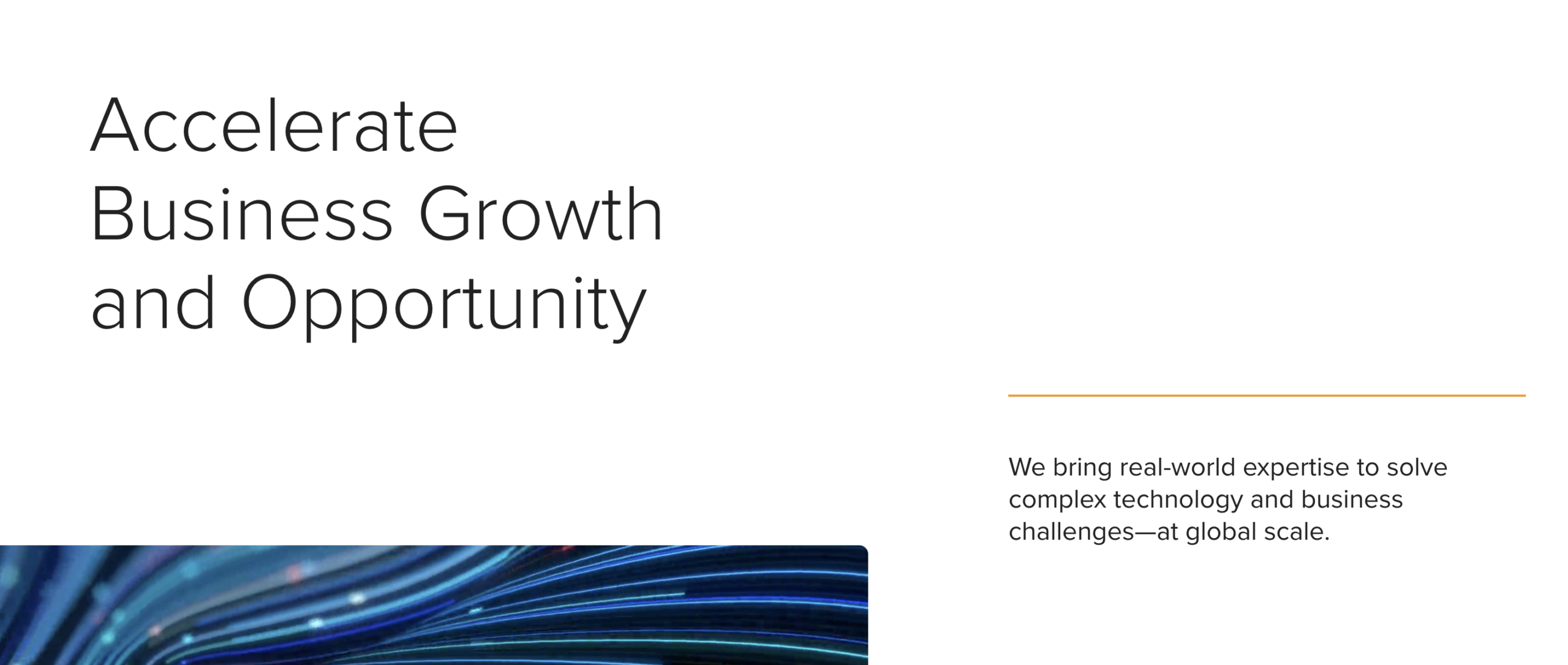 Hero section of TEKSystems website highlighting you can accelerate business growth and opportunity. 