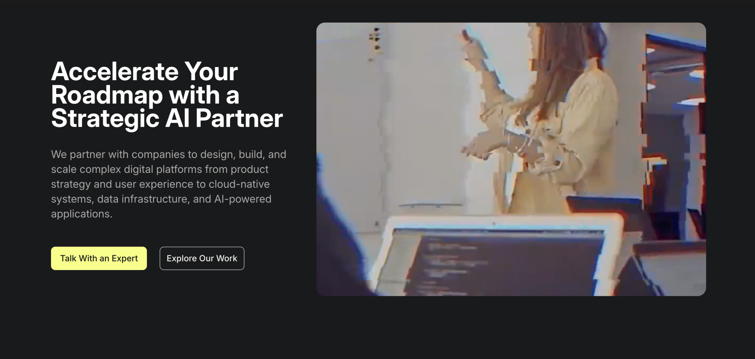 Hero section of Roostrap website highlighting you can accelerate your roadmap and drive innovation.