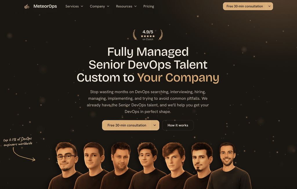 Screenshot of MeteorOps's page