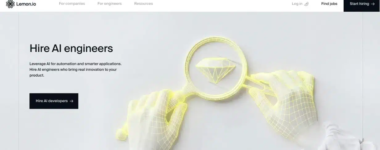 Lemon.io's Hire AI engineers landing page