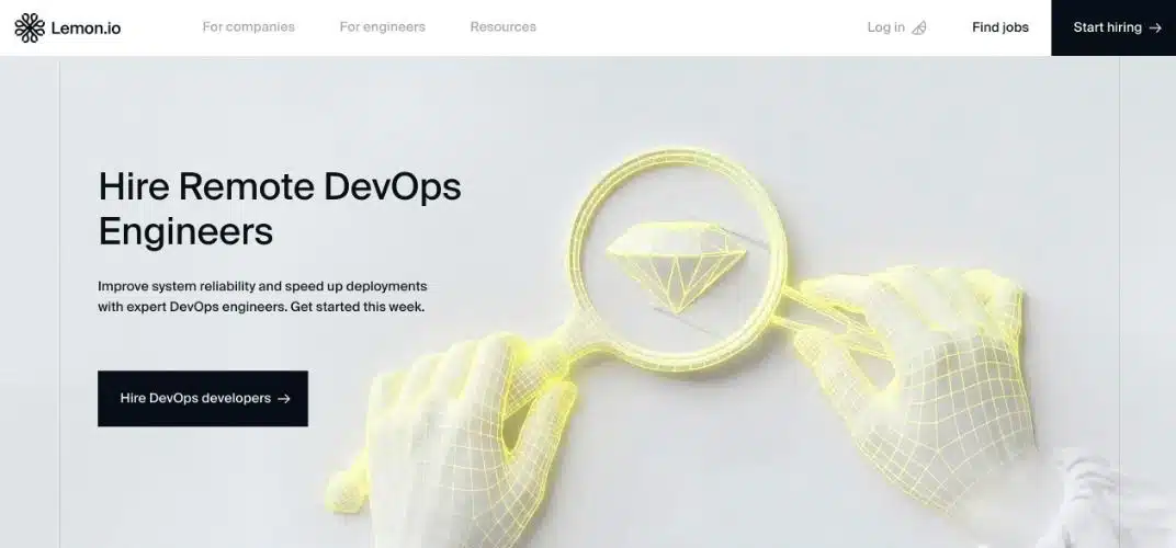Lemon.io's Hire Remote DevOps Engineers landing page